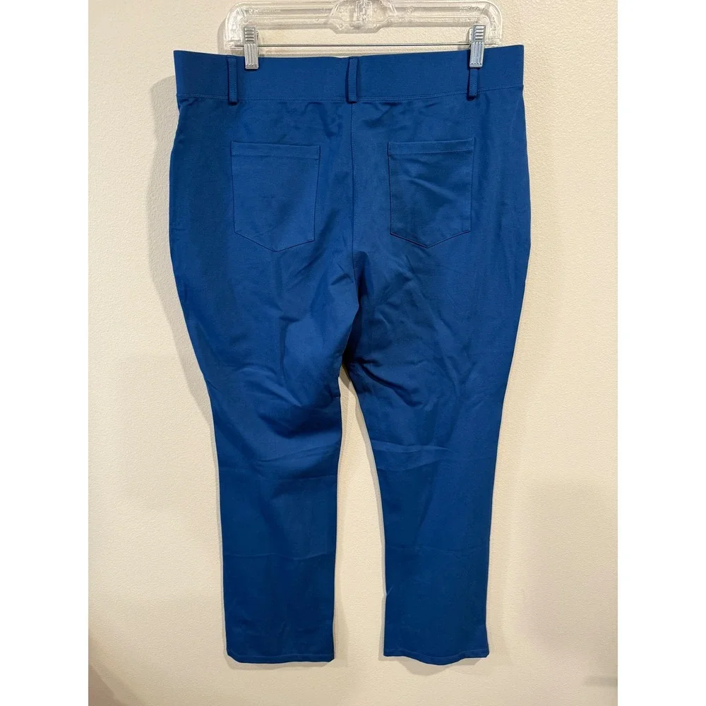 Willit Womens Blue Pull On Pants Elastic Waist Straight Leg Size‎ XXL